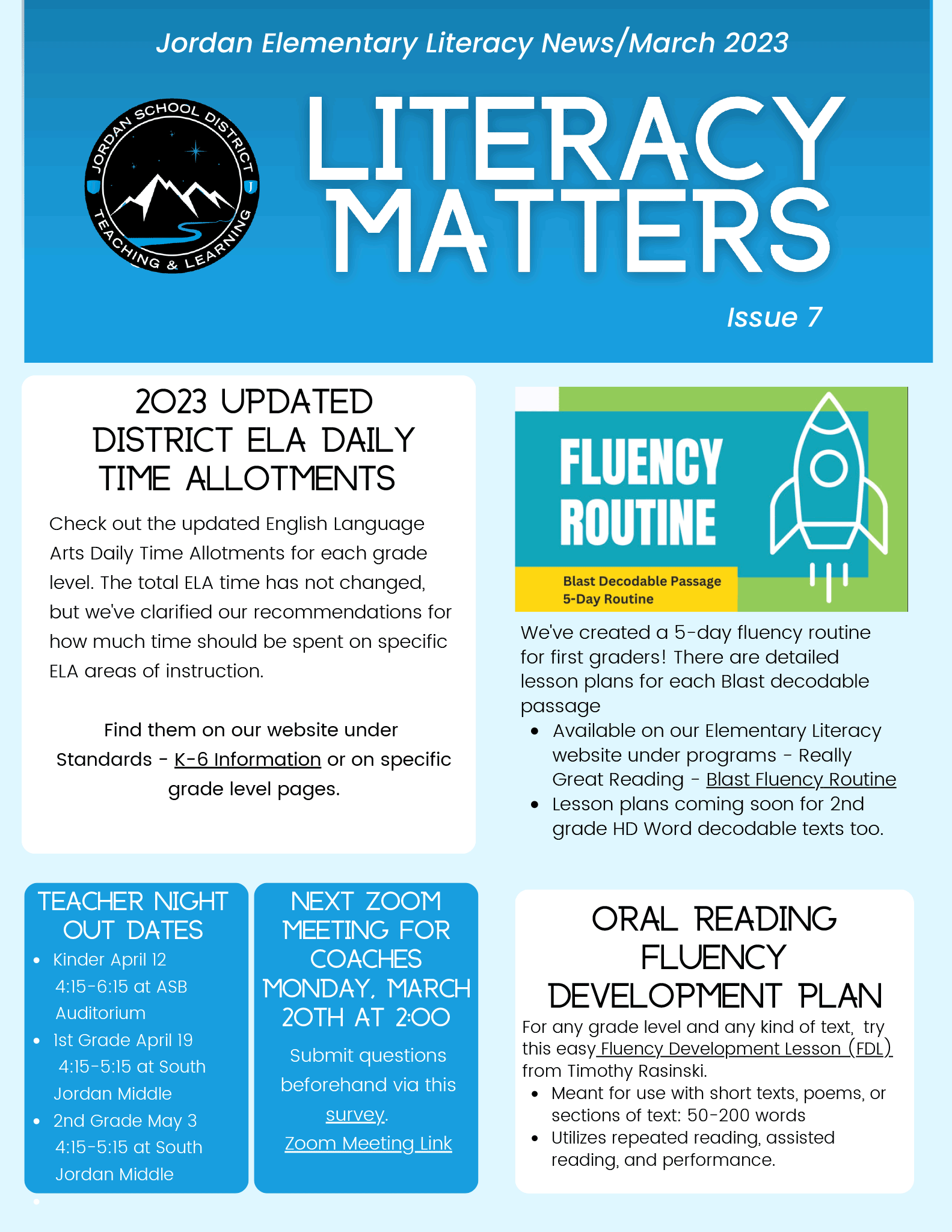 March 2023 Literacy Matters Newsletter