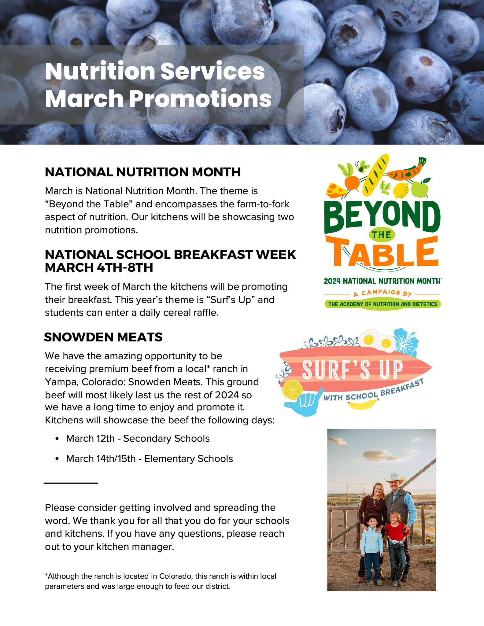 Nutrition Services March 2024 Promotions Flyer