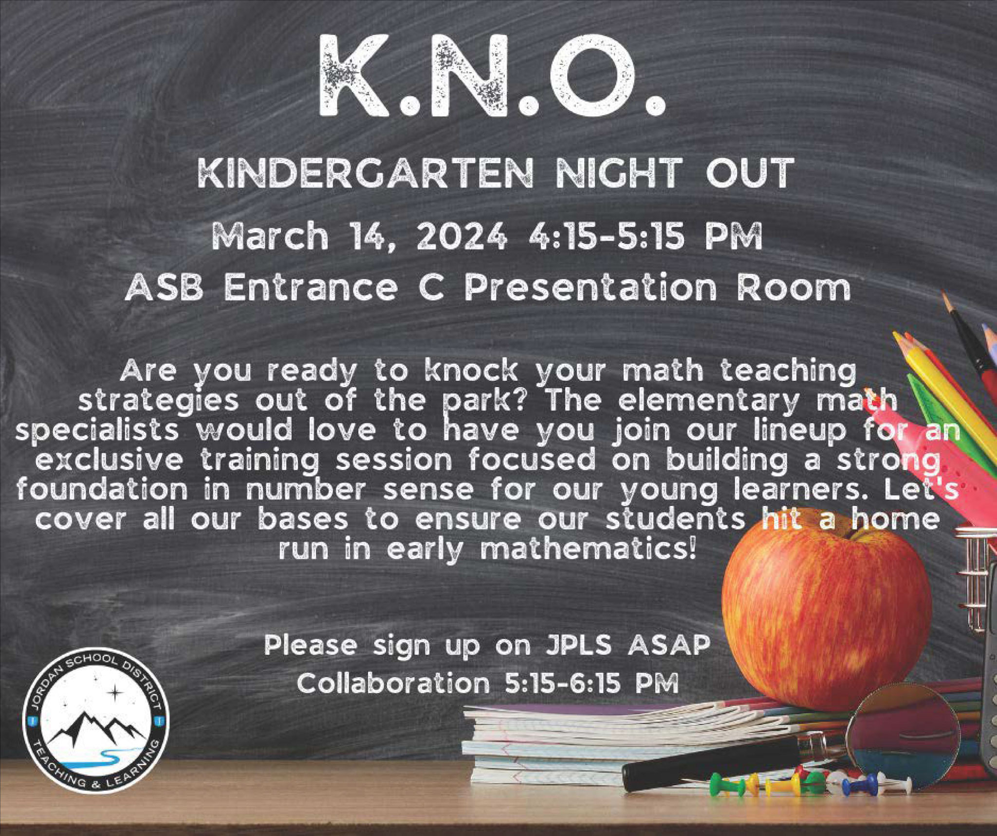 March 2024 Kindergarten Night Out Flyer