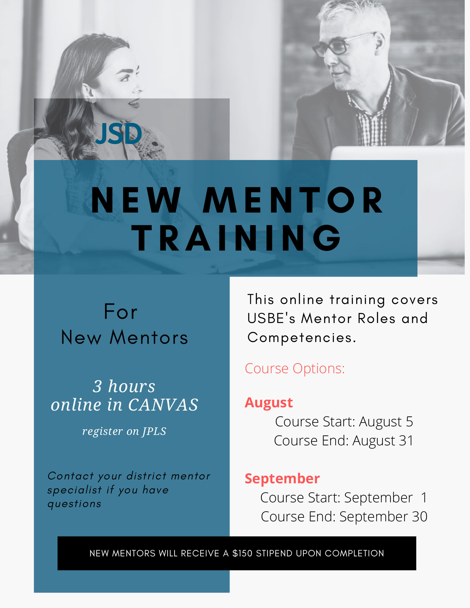 New Mentor Training Flyer