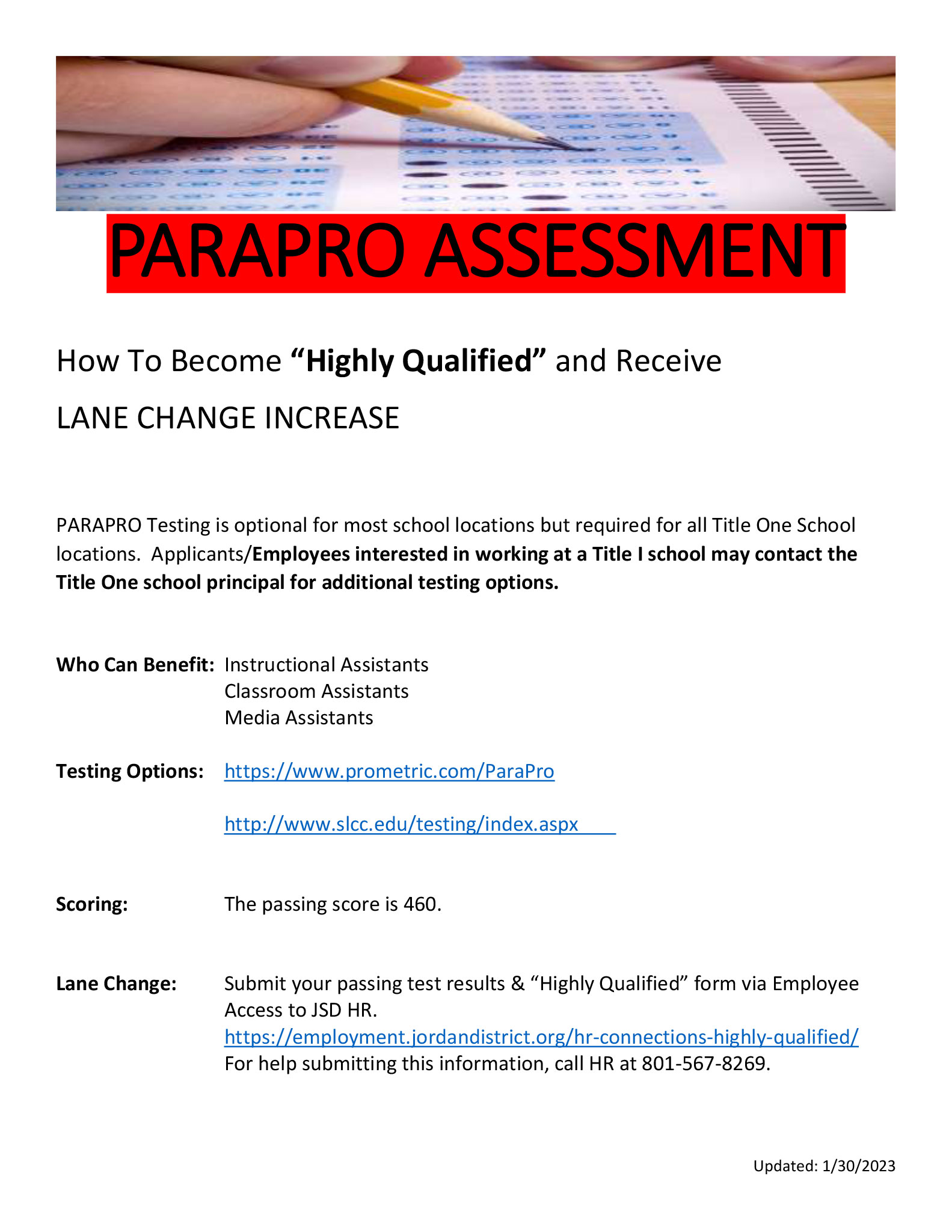 ParaPro Assessment Flyer
