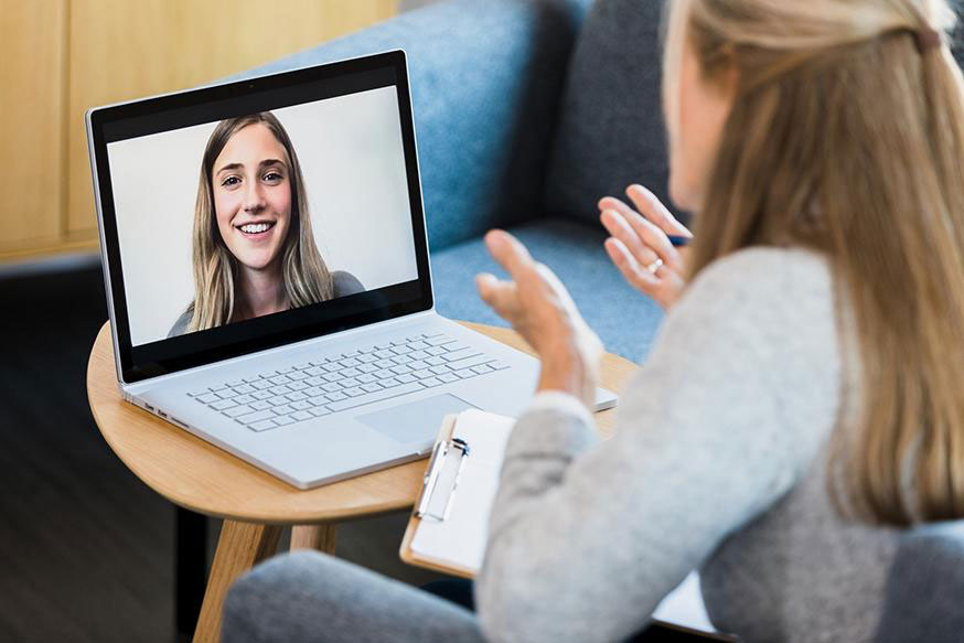Woman on a video chat